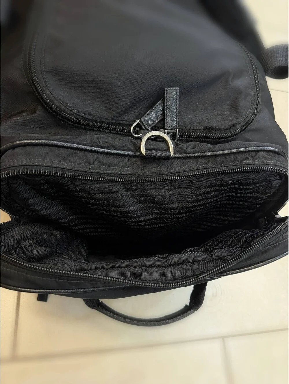 Prada Re-Nylon and Saffiano Leather Trolley Weekender Bag